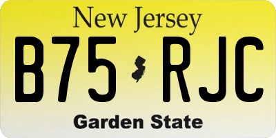 NJ license plate B75RJC