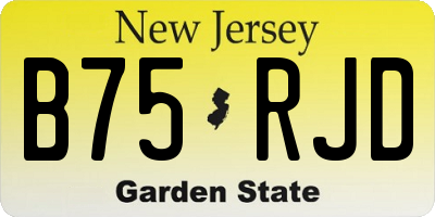 NJ license plate B75RJD