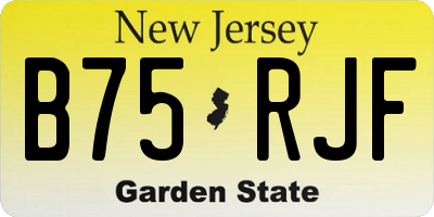 NJ license plate B75RJF
