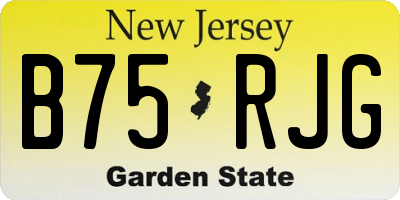 NJ license plate B75RJG