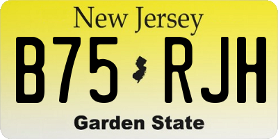 NJ license plate B75RJH