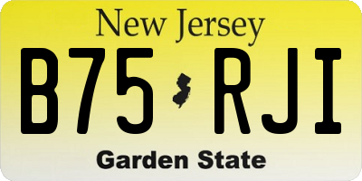 NJ license plate B75RJI