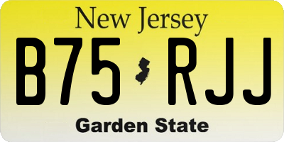 NJ license plate B75RJJ