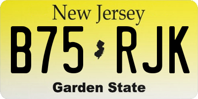 NJ license plate B75RJK