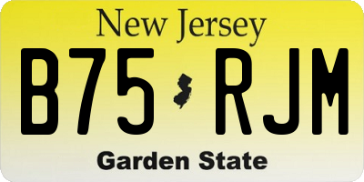 NJ license plate B75RJM