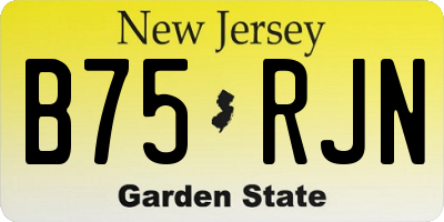 NJ license plate B75RJN