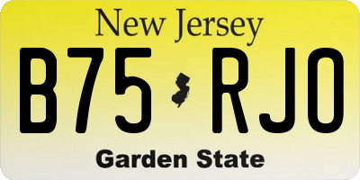 NJ license plate B75RJO