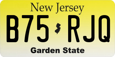 NJ license plate B75RJQ