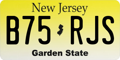 NJ license plate B75RJS