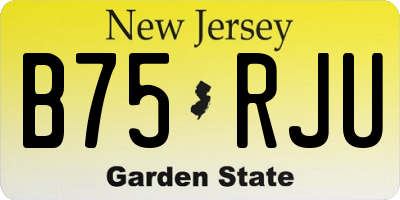 NJ license plate B75RJU