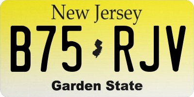 NJ license plate B75RJV
