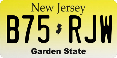NJ license plate B75RJW