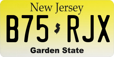 NJ license plate B75RJX
