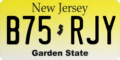 NJ license plate B75RJY