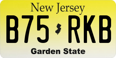 NJ license plate B75RKB