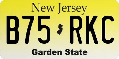 NJ license plate B75RKC