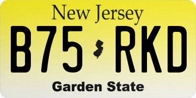 NJ license plate B75RKD