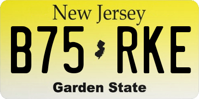 NJ license plate B75RKE
