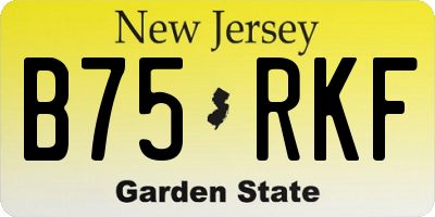NJ license plate B75RKF