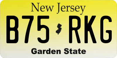 NJ license plate B75RKG
