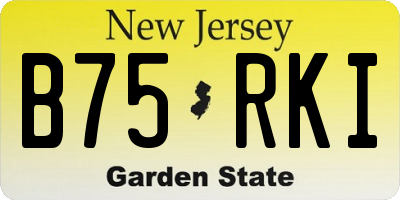 NJ license plate B75RKI