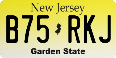 NJ license plate B75RKJ