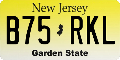 NJ license plate B75RKL