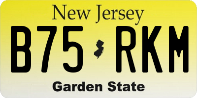 NJ license plate B75RKM