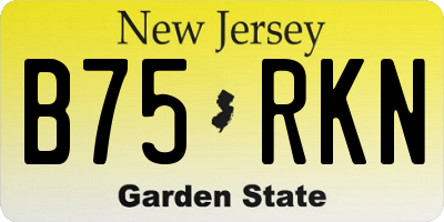 NJ license plate B75RKN
