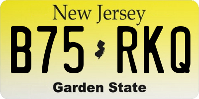 NJ license plate B75RKQ