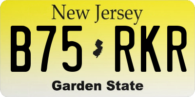 NJ license plate B75RKR