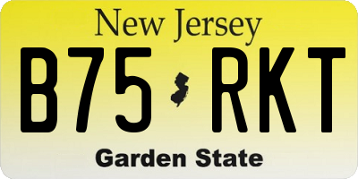NJ license plate B75RKT