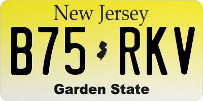 NJ license plate B75RKV