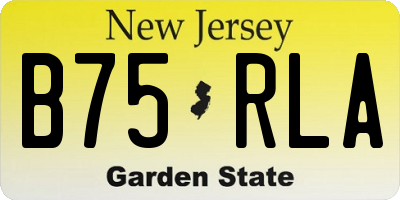 NJ license plate B75RLA