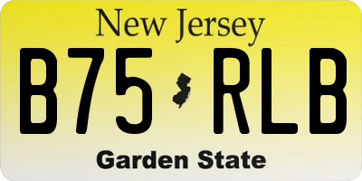 NJ license plate B75RLB