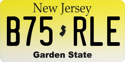 NJ license plate B75RLE