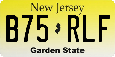 NJ license plate B75RLF