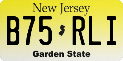 NJ license plate B75RLI
