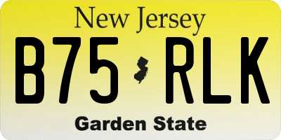 NJ license plate B75RLK