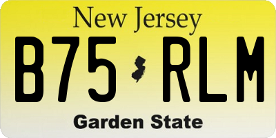 NJ license plate B75RLM