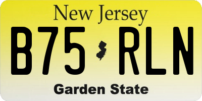 NJ license plate B75RLN