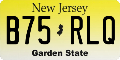 NJ license plate B75RLQ
