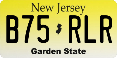 NJ license plate B75RLR