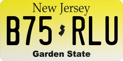 NJ license plate B75RLU