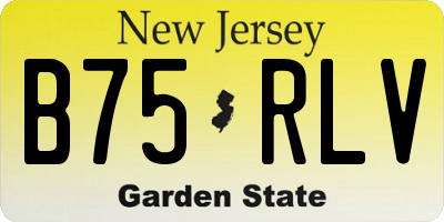 NJ license plate B75RLV