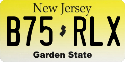 NJ license plate B75RLX