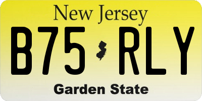 NJ license plate B75RLY