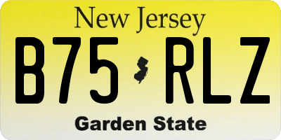 NJ license plate B75RLZ