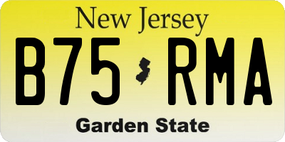 NJ license plate B75RMA