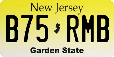 NJ license plate B75RMB